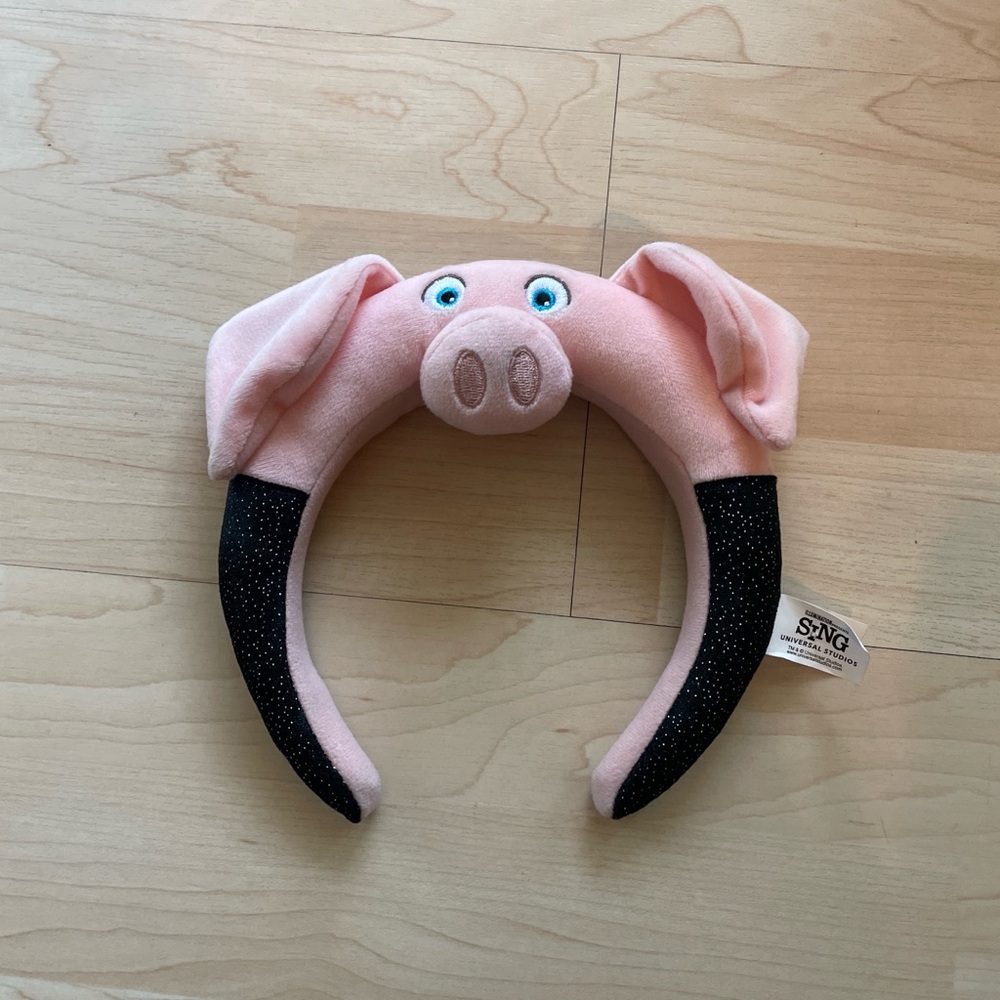 Universal Pink Pig Plush Ear Headband Sing Movie Rosita